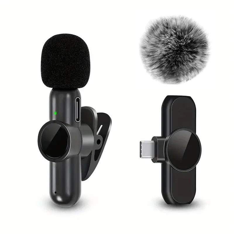 Wireless Microphone With Windproof Cover For iPhone And Android