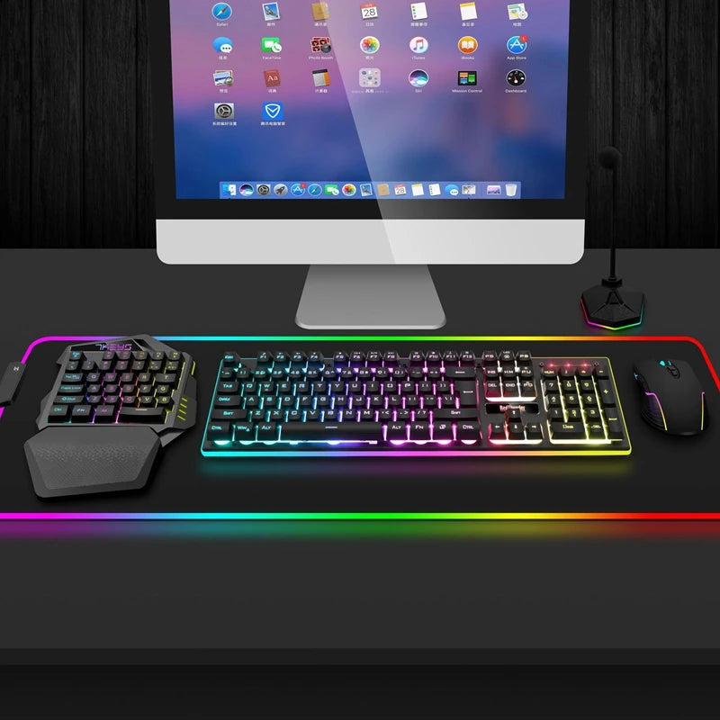 One Hand Wireless RGB Gaming Keyboard for PC