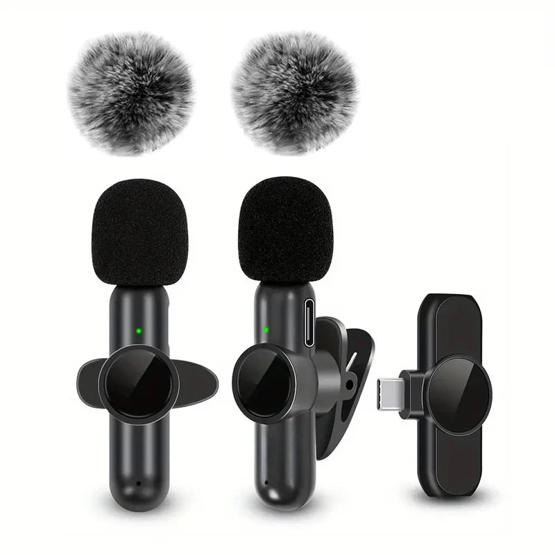 Wireless Microphone With Windproof Cover For iPhone And Android