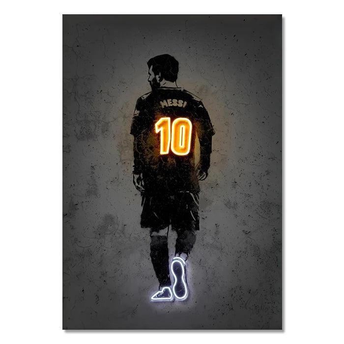 Neon Style Wall Art Poster World Famous Basketball Rugby And Soccer Stars