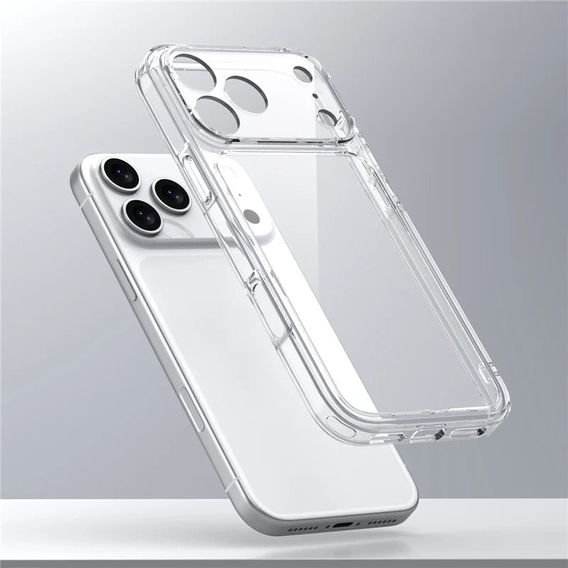 Luxury Transparent Shockproof Case For iPhone 17Air 17 17Pro 17Pro Max Clear Hybrid TPU+PC Protective Hard Back Cover