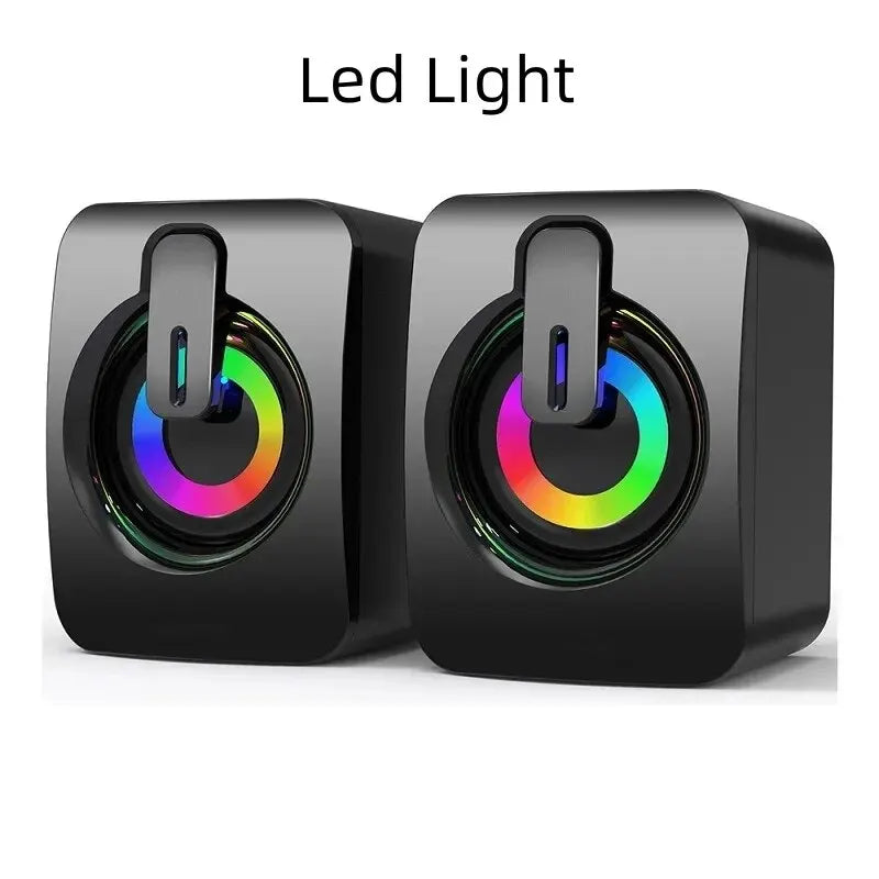 Computer Speakers PC Sound Box HIFI with LED Light For Desktop Computer