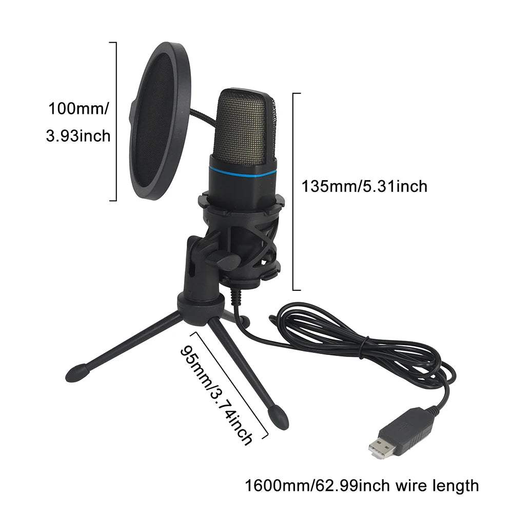 USB Microphone For Gaming, Podcast Recording Studio And Streaming