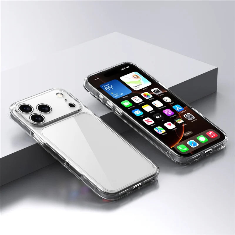 Luxury Transparent Shockproof Case For iPhone 17Air 17 17Pro 17Pro Max Clear Hybrid TPU+PC Protective Hard Back Cover