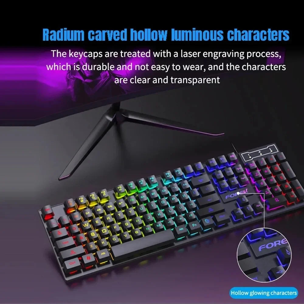 104 key Gaming Mechanical Wired Keyboard And Mouse SET for PC and laptop