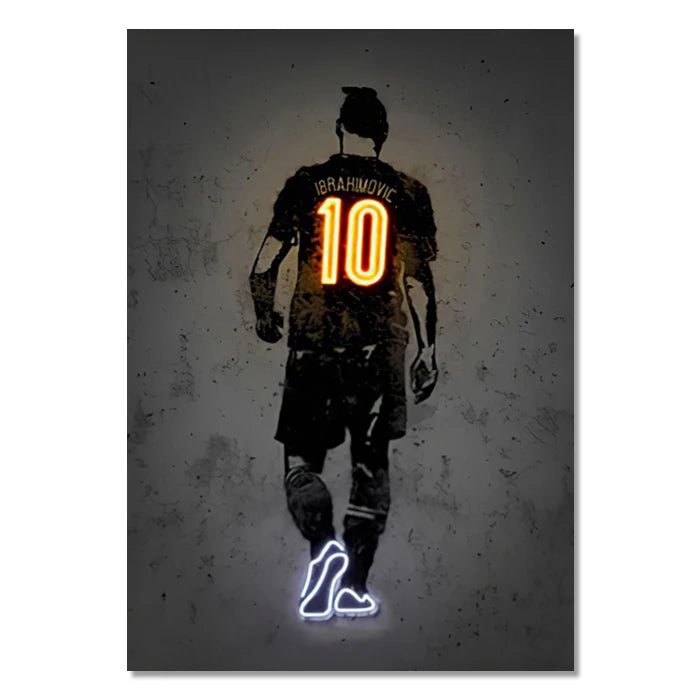 Neon Style Wall Art Poster World Famous Basketball Rugby And Soccer Stars