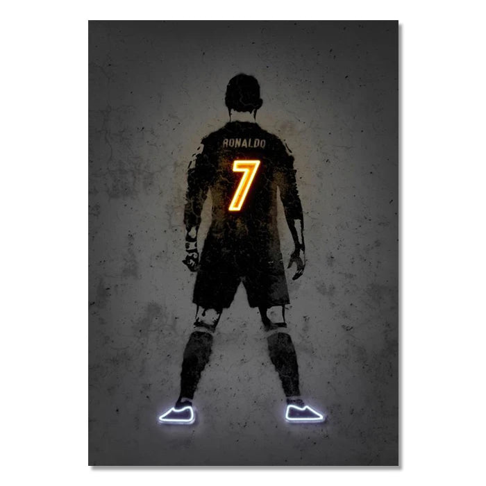 Neon Style Wall Art Poster World Famous Basketball Rugby And Soccer Stars