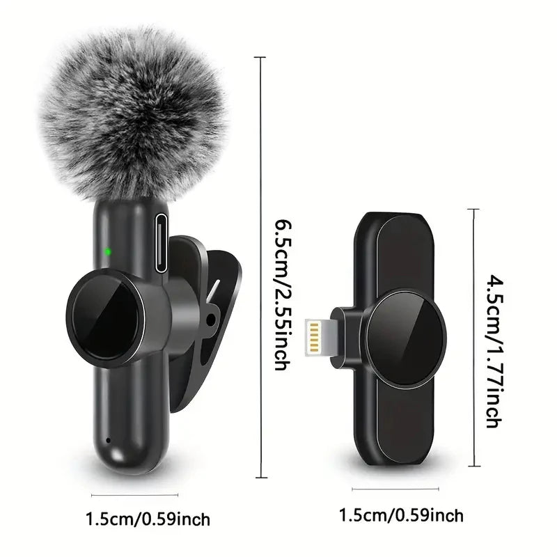 Wireless Microphone With Windproof Cover For iPhone And Android