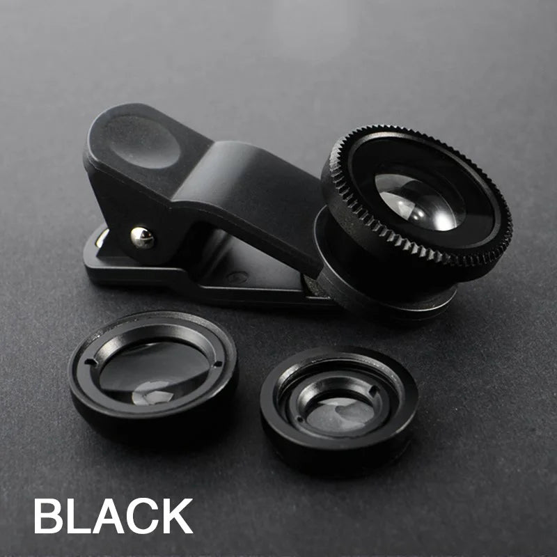 3in1 Fisheye Wide Angle Camera Lens for iPhone And Xiaomi
