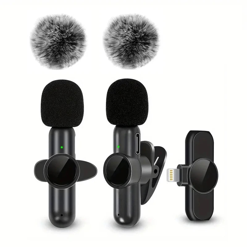 Wireless Microphone With Windproof Cover For iPhone And Android