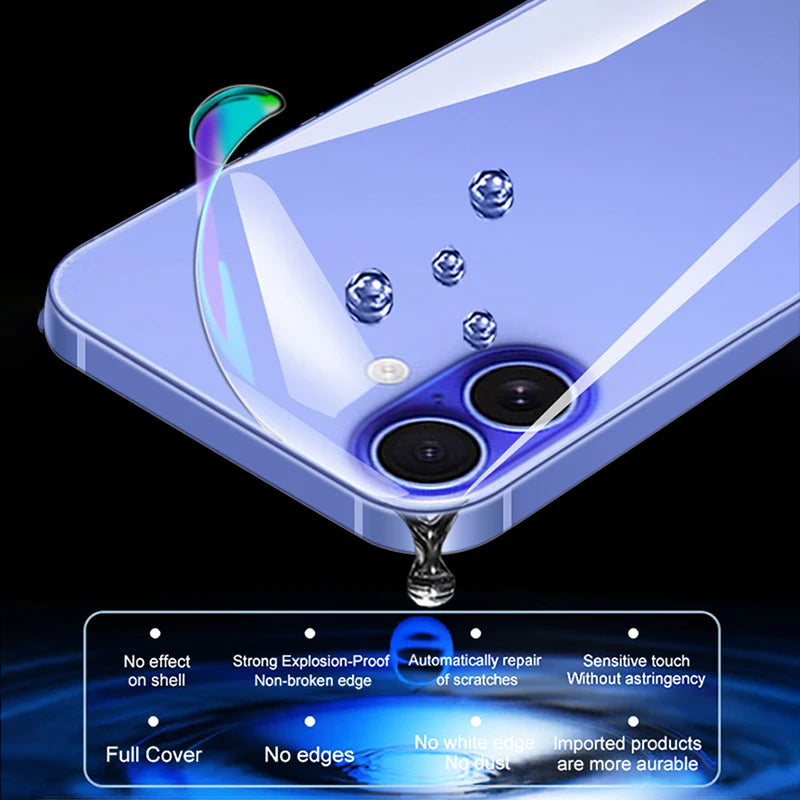 4-1Pcs Back Hydrogel Film For iPhone 16 15 Pro Max 13 14 12 11 XS XR 7 8 Plus Soft Clear Screen Protector Phone Accessories