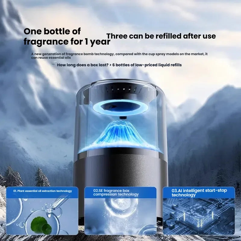 2025 Model Smart Car Air Freshener - Premium Automotive Fragrance Device with Cloud-View Atomization