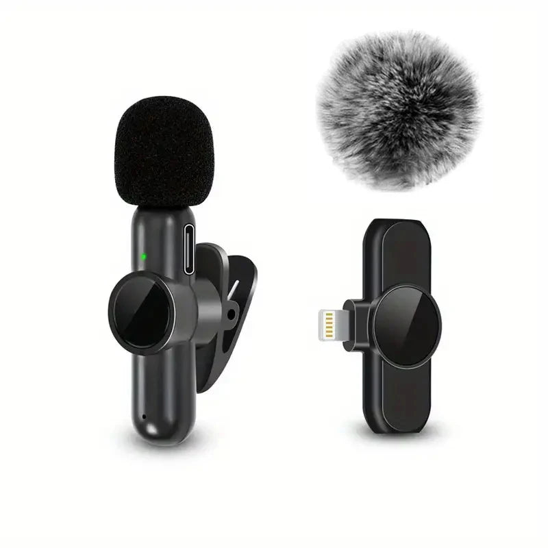 Wireless Microphone With Windproof Cover For iPhone And Android