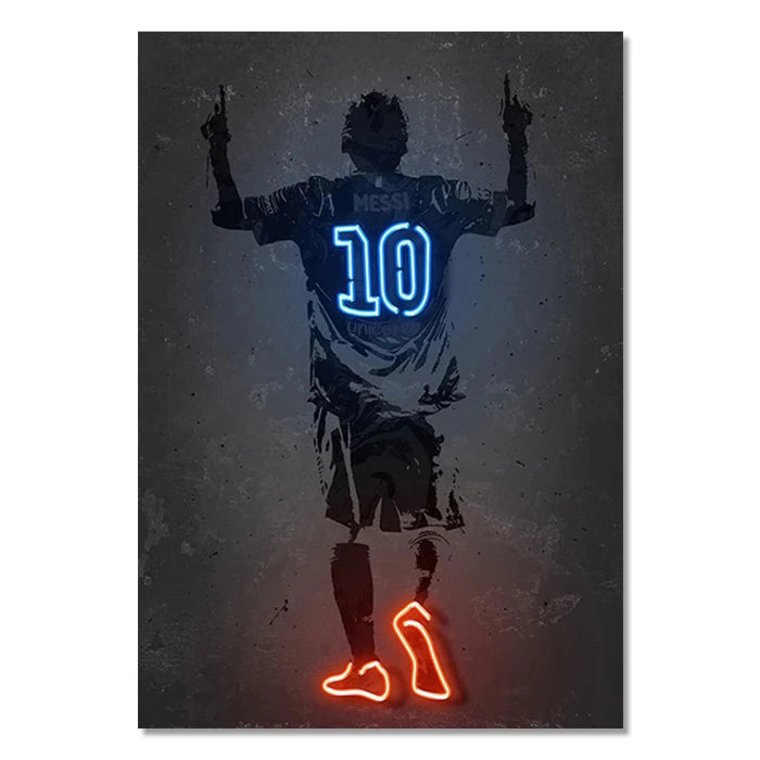 Neon Style Wall Art Poster World Famous Basketball Rugby And Soccer Stars
