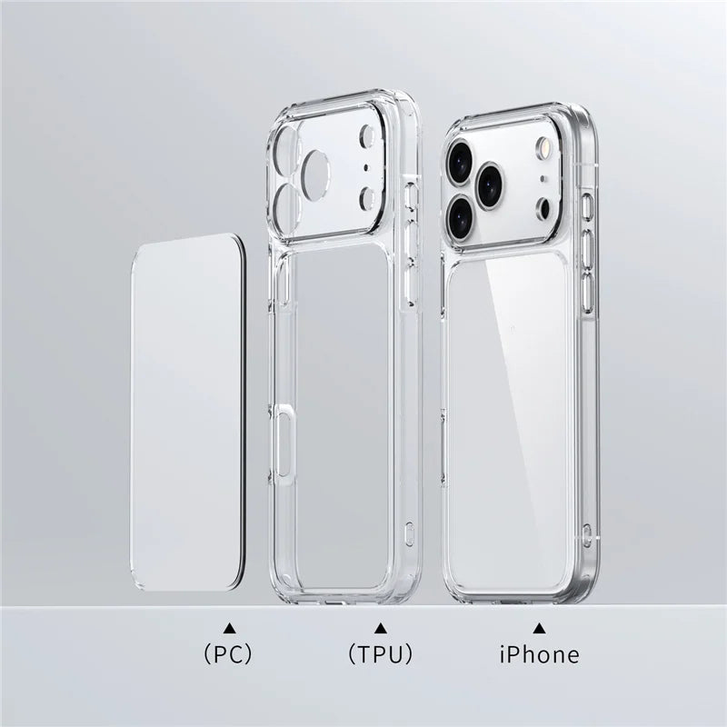 Luxury Transparent Shockproof Case For iPhone 17Air 17 17Pro 17Pro Max Clear Hybrid TPU+PC Protective Hard Back Cover